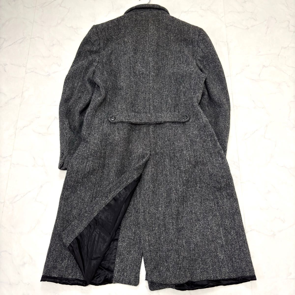 希少XXLサイズ相当○着丈115cm Harris Tweed ツイードコート