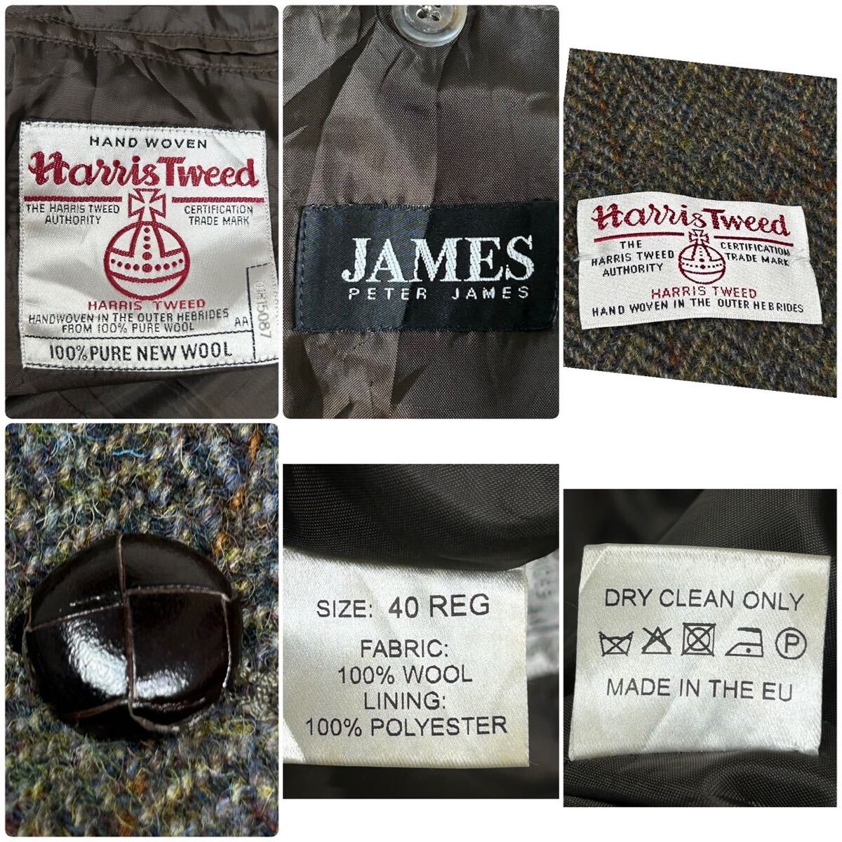 未使用級 2XL相当【ハリスツイード ヘリンボーン】HARRIS TWEED 