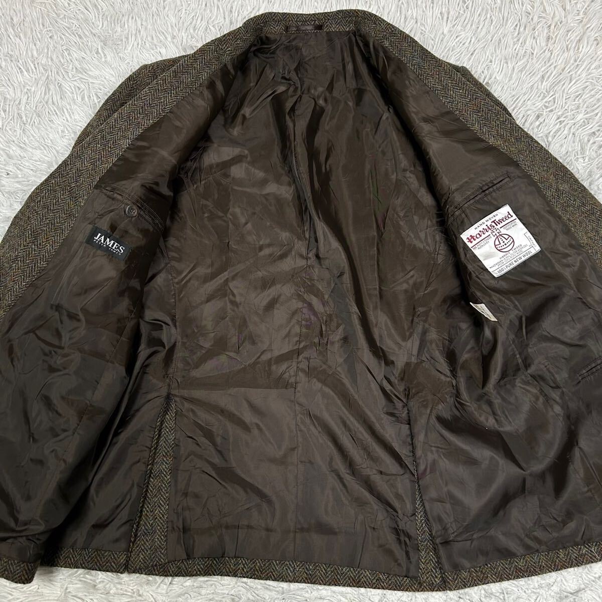 未使用級 2XL相当【ハリスツイード ヘリンボーン】HARRIS TWEED 