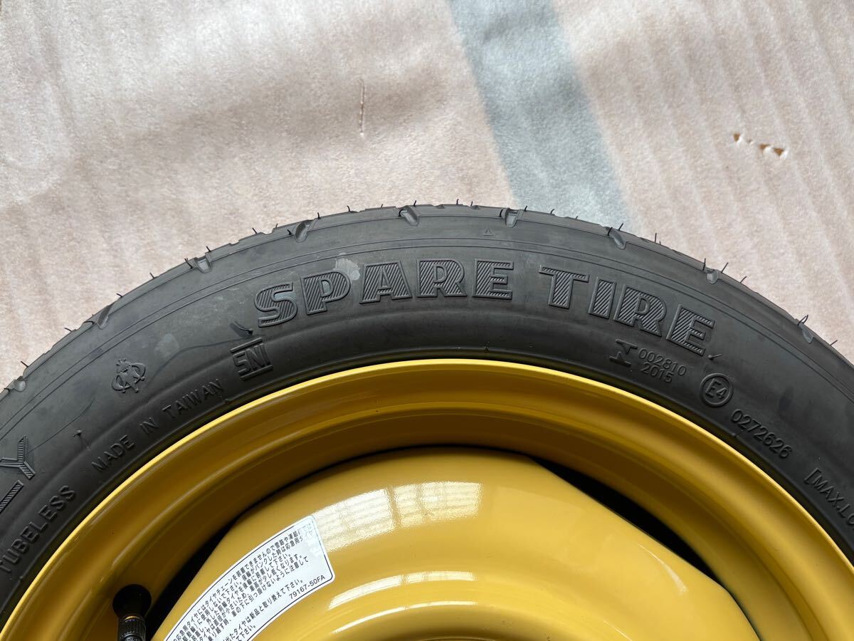 新車外し♪ DA17W エブリィ 純正 スペアタイヤ テンパータイヤ T125/70D14 4穴 PCD100 スズキ純正 応急タイヤ スペアタイヤ 純正 新車外し remove Suzuki ナット2種類付き