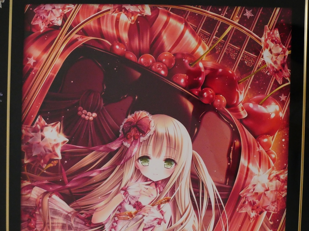 てぃんくる 版画 「CHOCOLAT CHERRY」3/35 額装特注 はるかぜせつな
