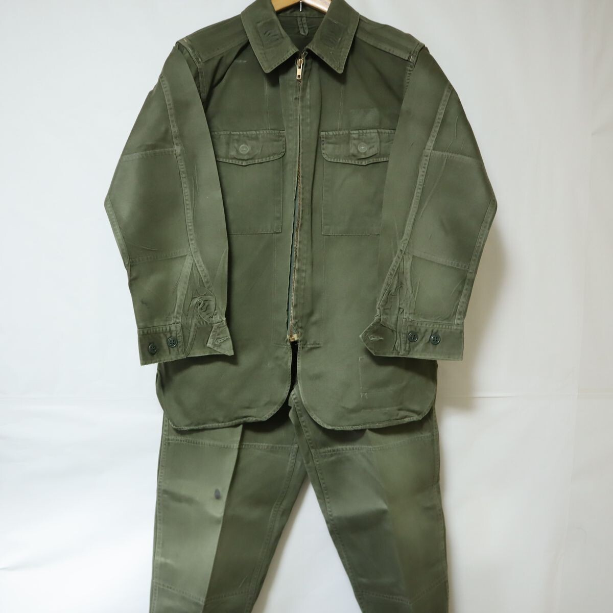 希少 旧型 1974年度 防衛庁 陸上自衛隊 作業服 上衣 ズボン 3号 上下