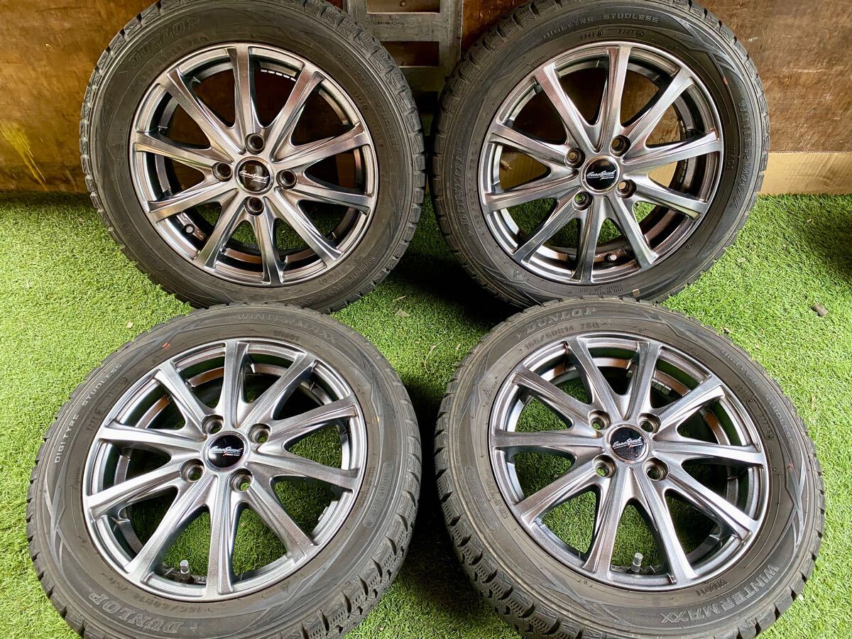 165/60R14 75Q DUNLOP WINTERMAXX スタッドレス　4本セット　14x4.5J ET 50 PCD 4Hx100 エブリィワゴン アトレーワゴンクリッパーリオ等
