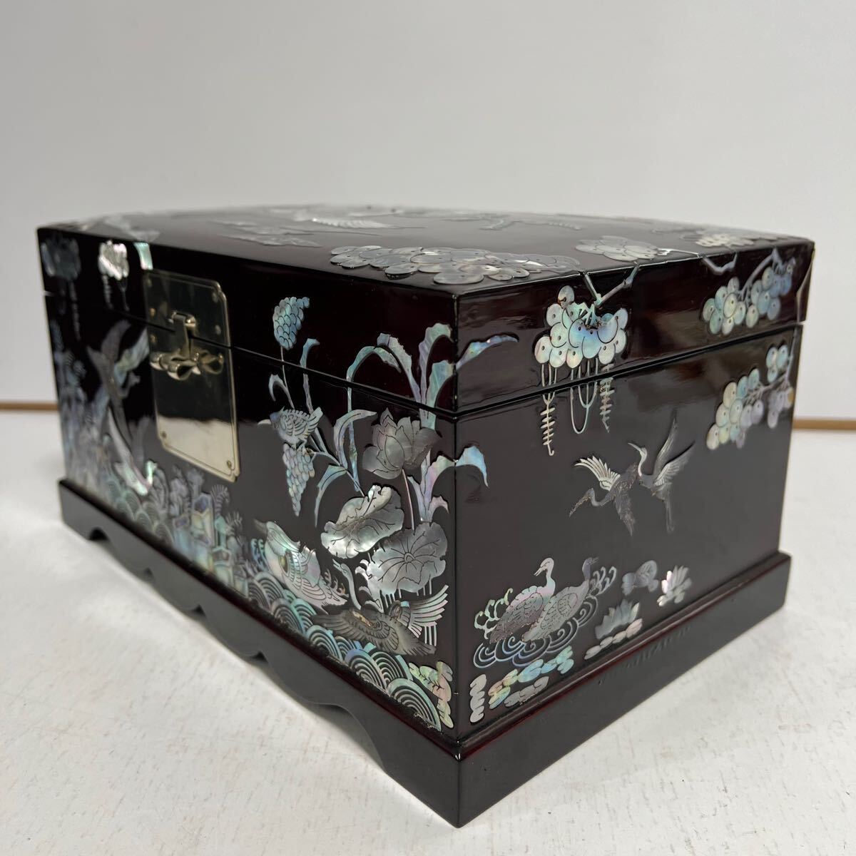 螺鈿細工 漆 宝石箱 鶴亀 リング 指輪 アクセサリー入れ 収納 ボックスBOX 螺鈿細工 漆 宝石箱 鶴亀 リング 指輪 アクセサリー入れ 収納