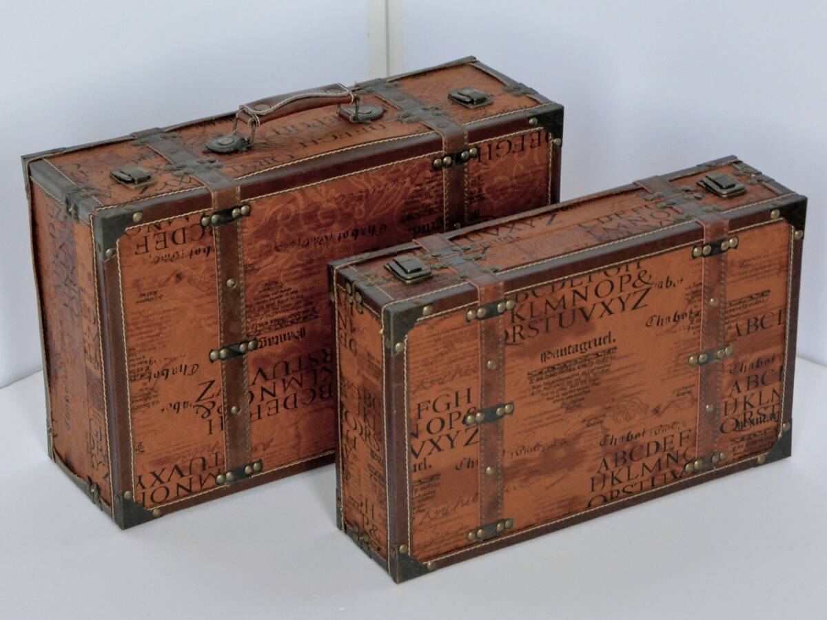 アンティーク調デザインのトランク 2個セット_1