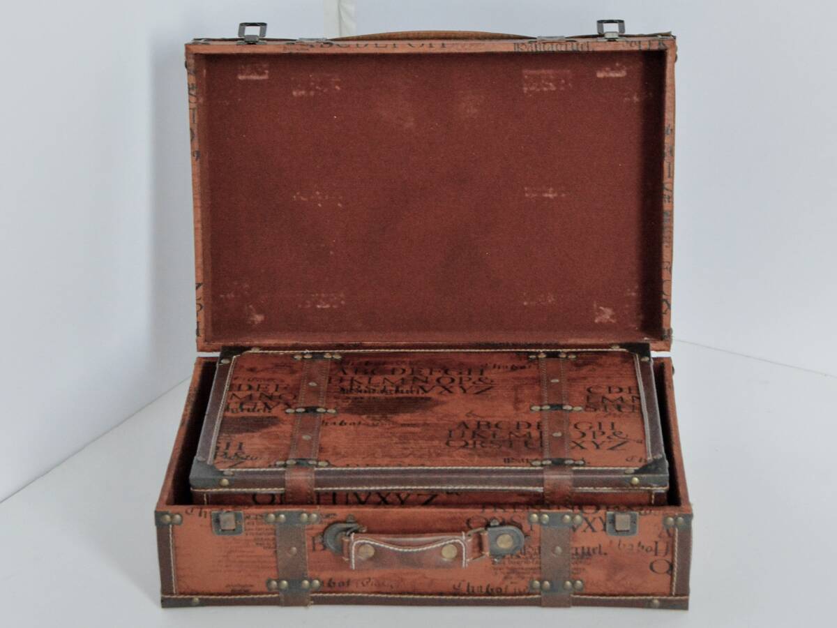 アンティーク調デザインのトランク 2個セット_2