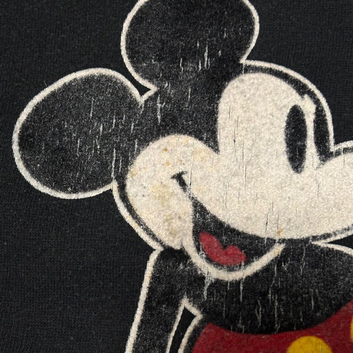 80sヴィンテージ Disney ミッキーマウス スウェット☆カラーフロッキー 