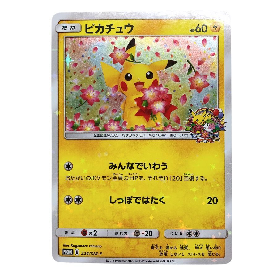 ポケモンカード ピカチュウ みんなでいわう プロモ B 224/SM-P 白かけ 