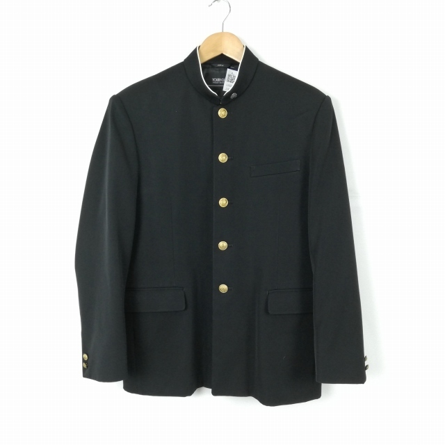 学生服 学ラン 175A 男子 上着 ウール混 標準型学生服 ラウンドカラー 