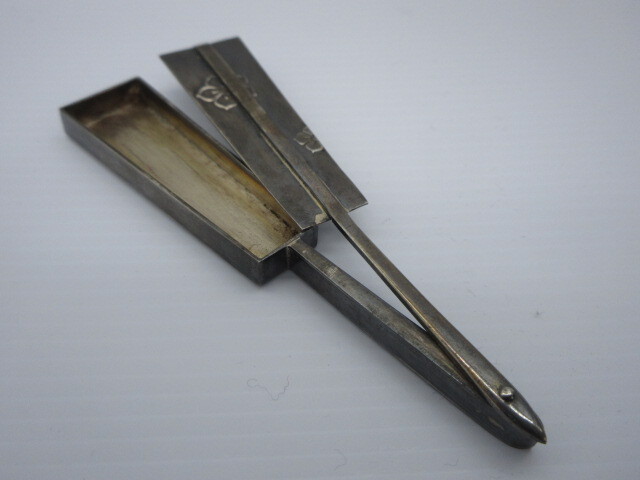 時代 銀製品 32.5g 【宮本商工製 銀製 楊枝入 在銘】11.3cm_5