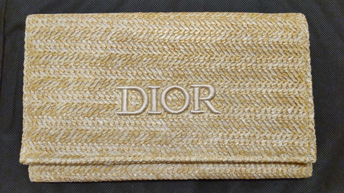 ☆未使用】クリスチャン・ディオール(Dior) ストロー ラタン ポーチ 