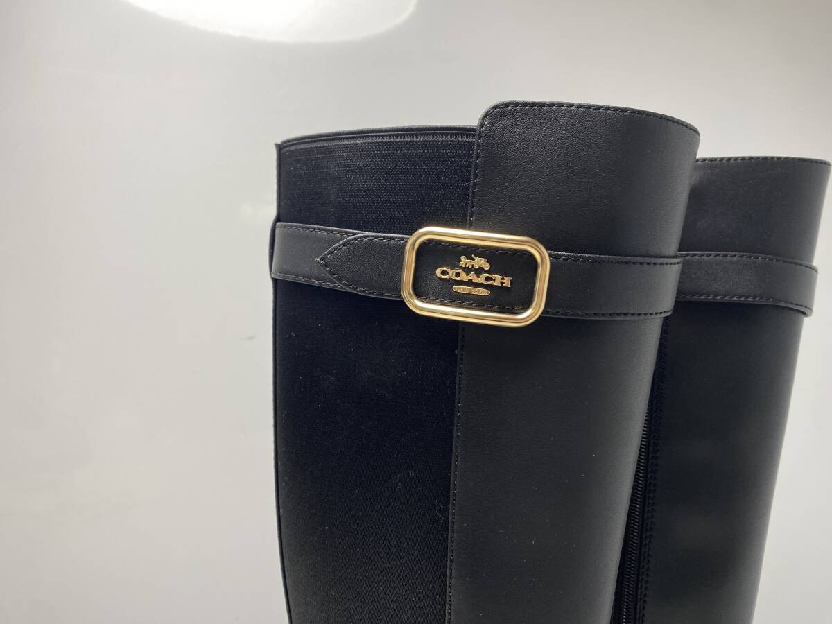 COACH コーチ　レザー　ロングブーツ　24㎝ 1/26☆COACH コーチ☆ロングブーツ 24センチ レディース ブラック