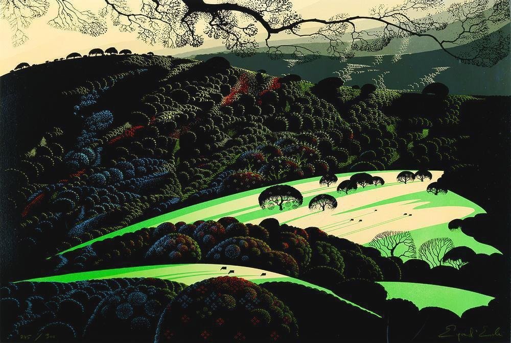 真作】【WISH】アイベン・ロール Eyvind Earle「グリーンバレー