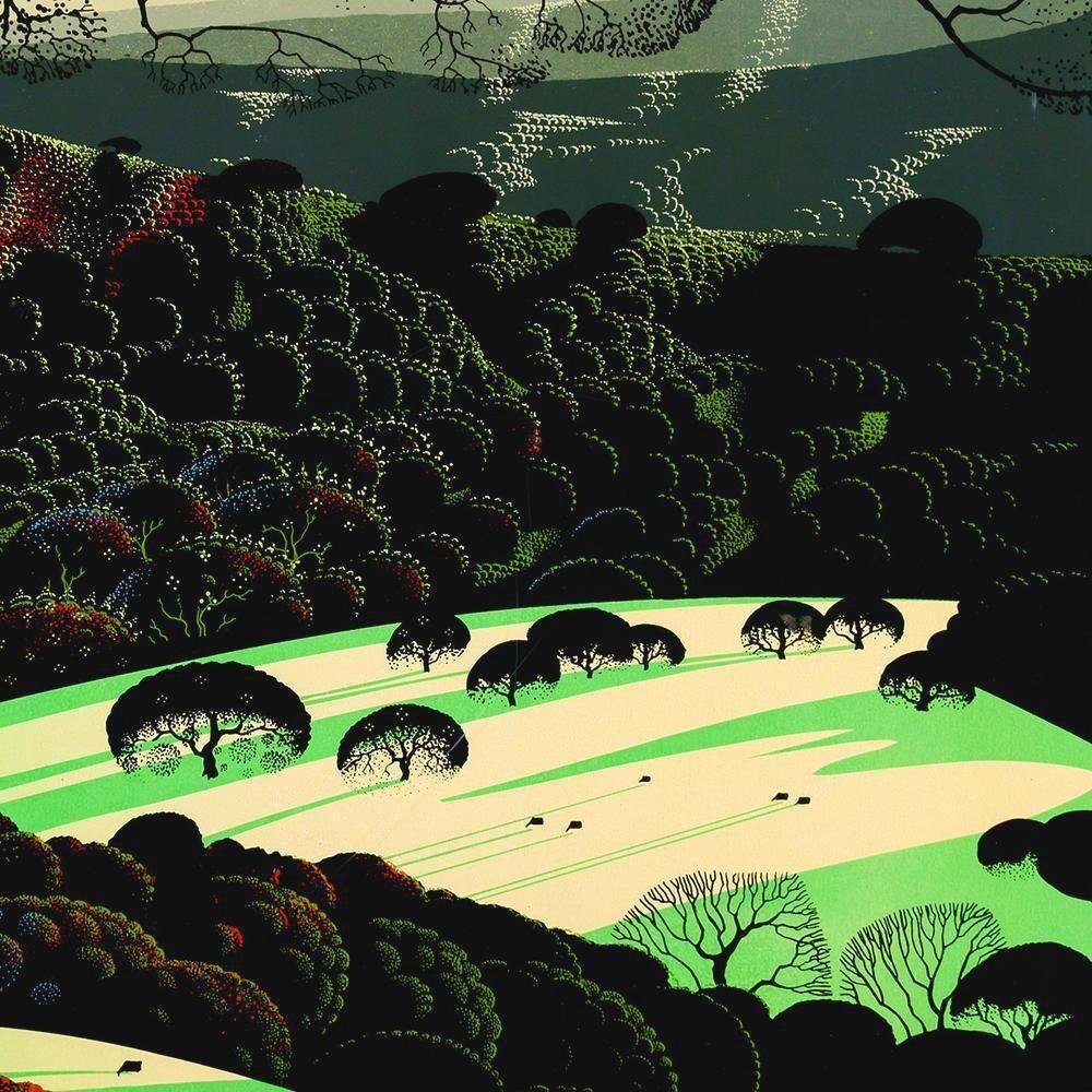 真作】【WISH】アイベン・ロール Eyvind Earle「グリーンバレー