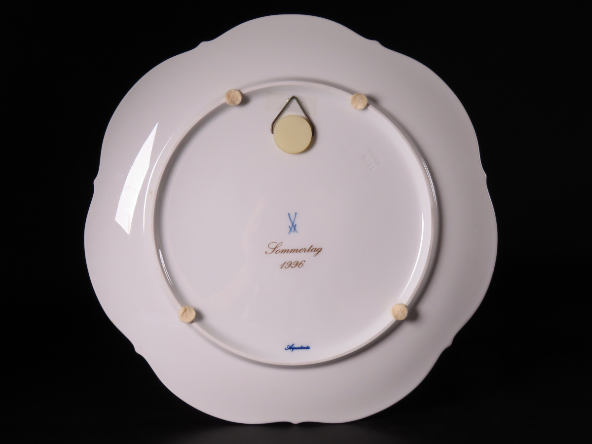 晃】MEISSEN マイセン 1996年 『夏の日』 イヤープレート 飾皿 極上