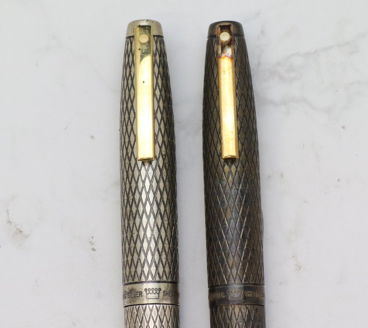 シェーファー SHEAFFER 万年筆 スターリングシルバー ペン先14K×2本