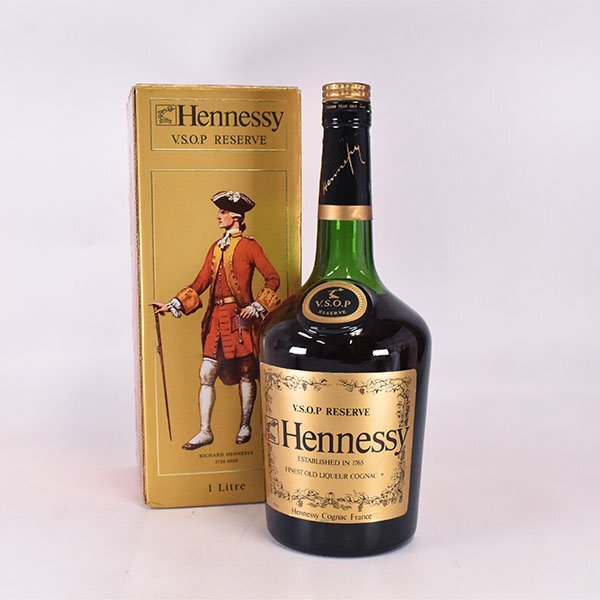 ☆ヘネシー VSOP リザーブ 緑瓶 金ラベル ＊箱付 1000ml/1L コニャック