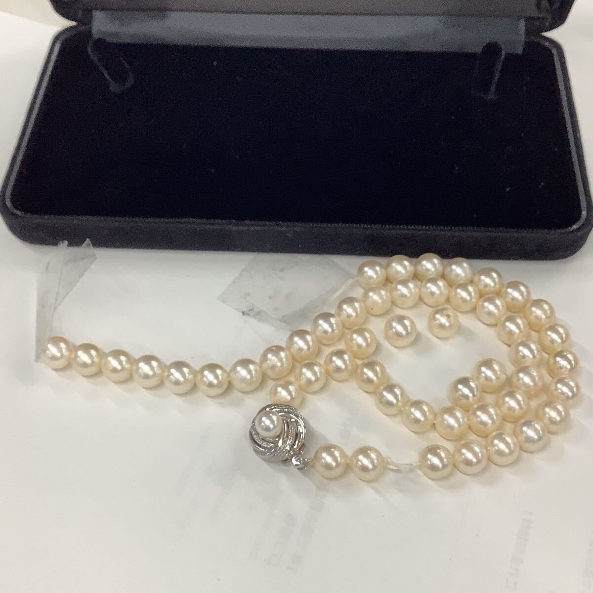 ○ユ9408H◎艷やか本真珠 ルース ネックレス1本分？ 留具SILVER刻印 
