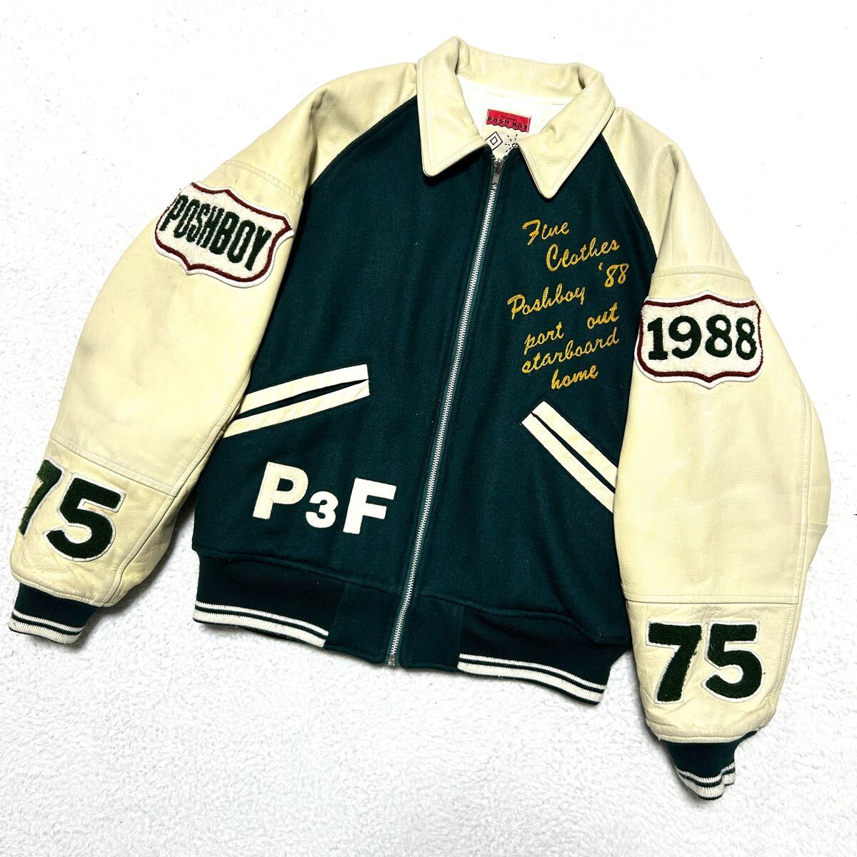 希少!!80s XL相当】POSH BOY バーシティジャケット スタジャン 