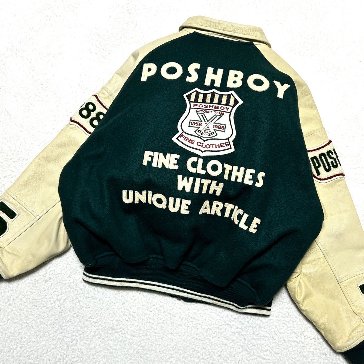 希少!!80s XL相当】POSH BOY バーシティジャケット スタジャン 
