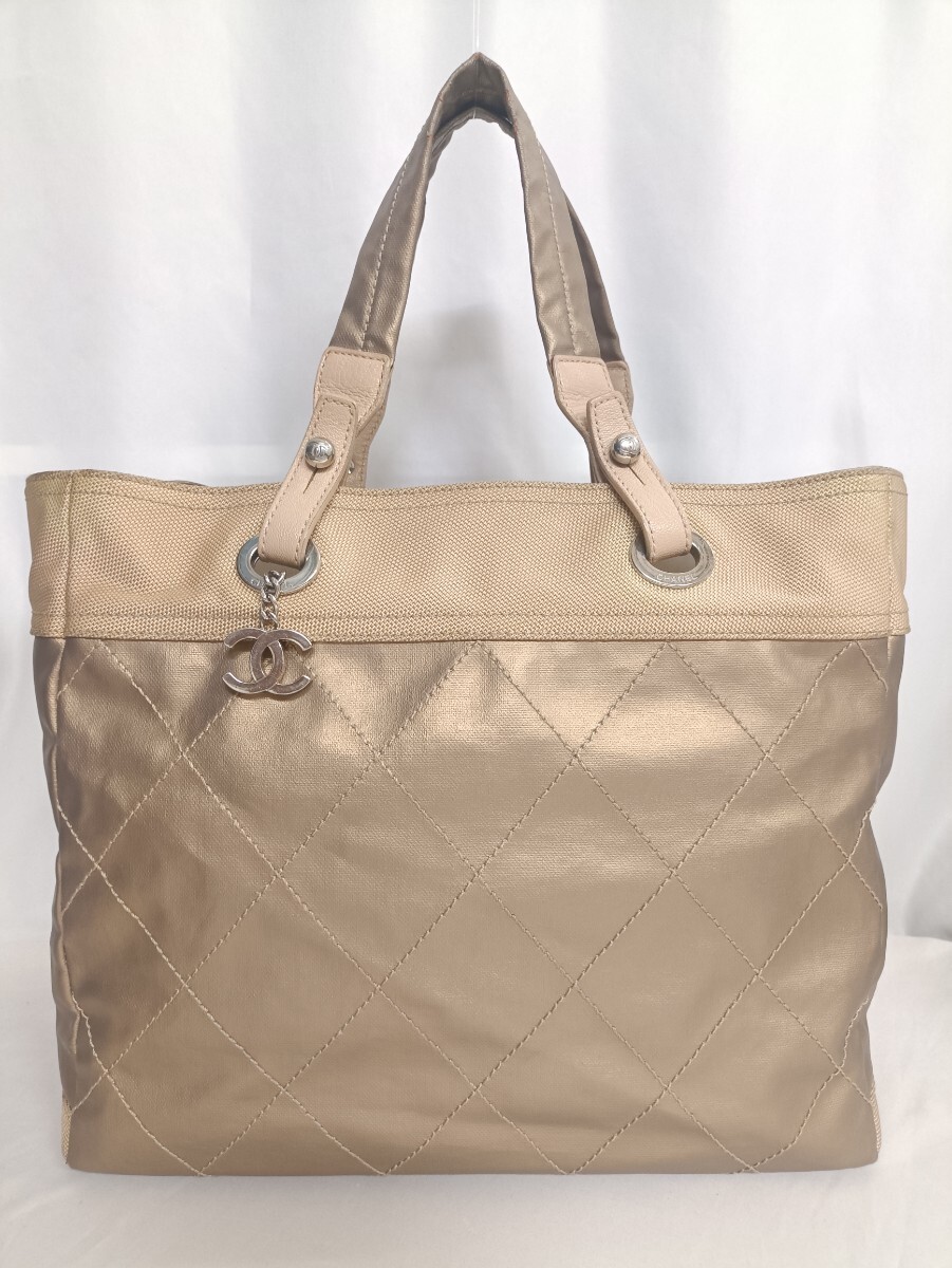 1円～ CHANEL シャネル パリビアリッツ トートMM コーティング