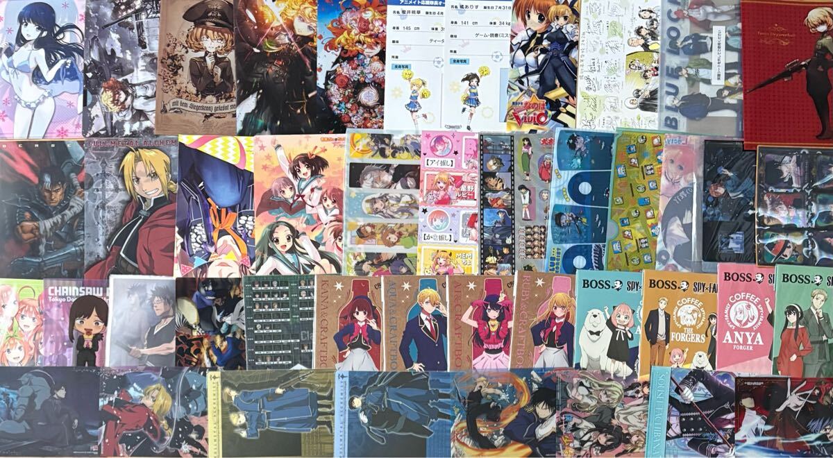 アニメ雑貨 約340点 まとめ売り 下敷き クリアファイル イラストシート 