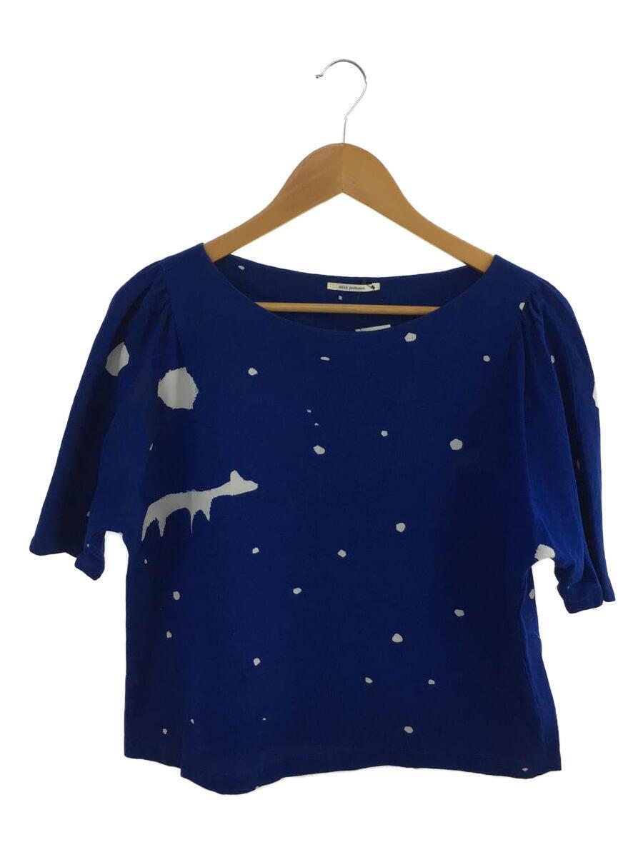 mina perhonen◇半袖ブラウス/38/コットン/BLU/star trip mina 
