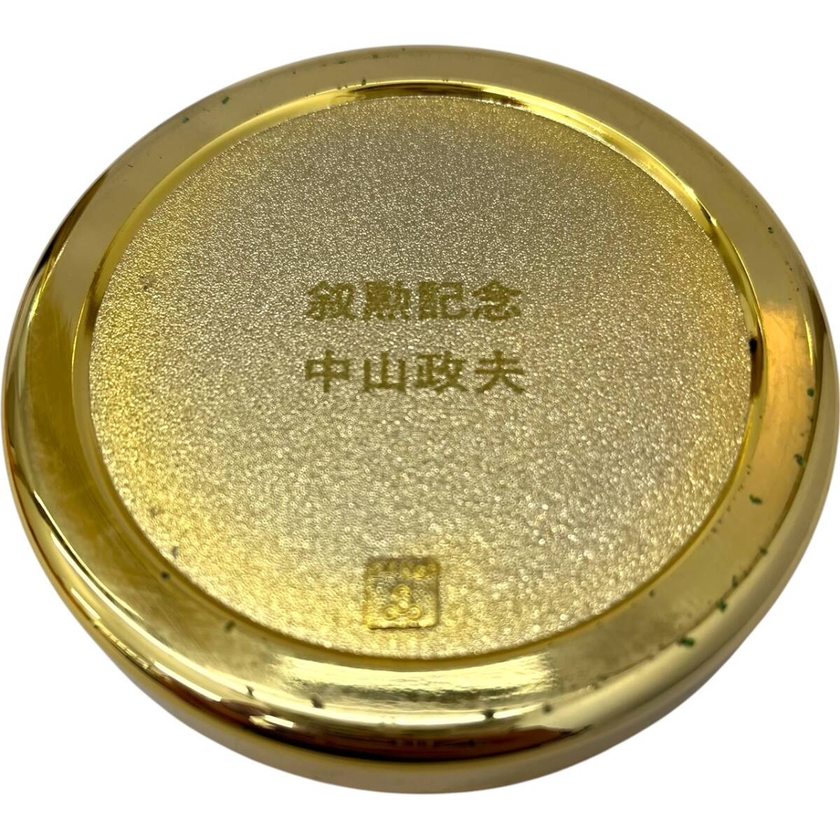 朱肉入れ 菊紋 24KGP ゴールド 金 ケース 桐箱 24金 メッキ 家紋 朱肉