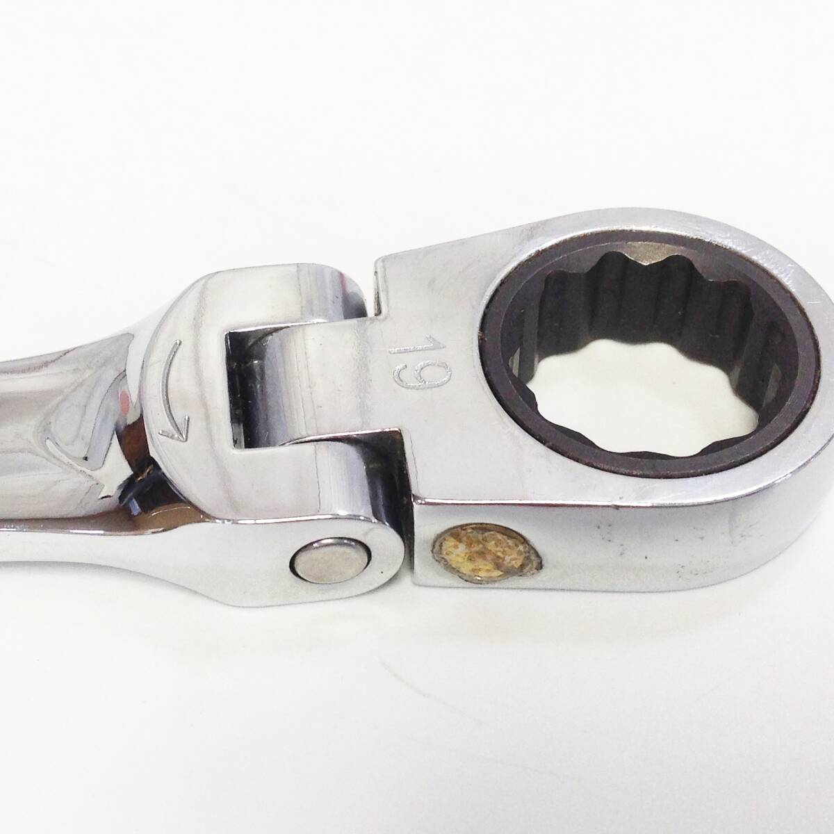 ●【RH-2720】中古品 KTC 京都機械工具 ラチェットめがねレンチ 両頭型首振りタイプ MR1-1719F 【レターパックプラス・送料全国600円可】_5