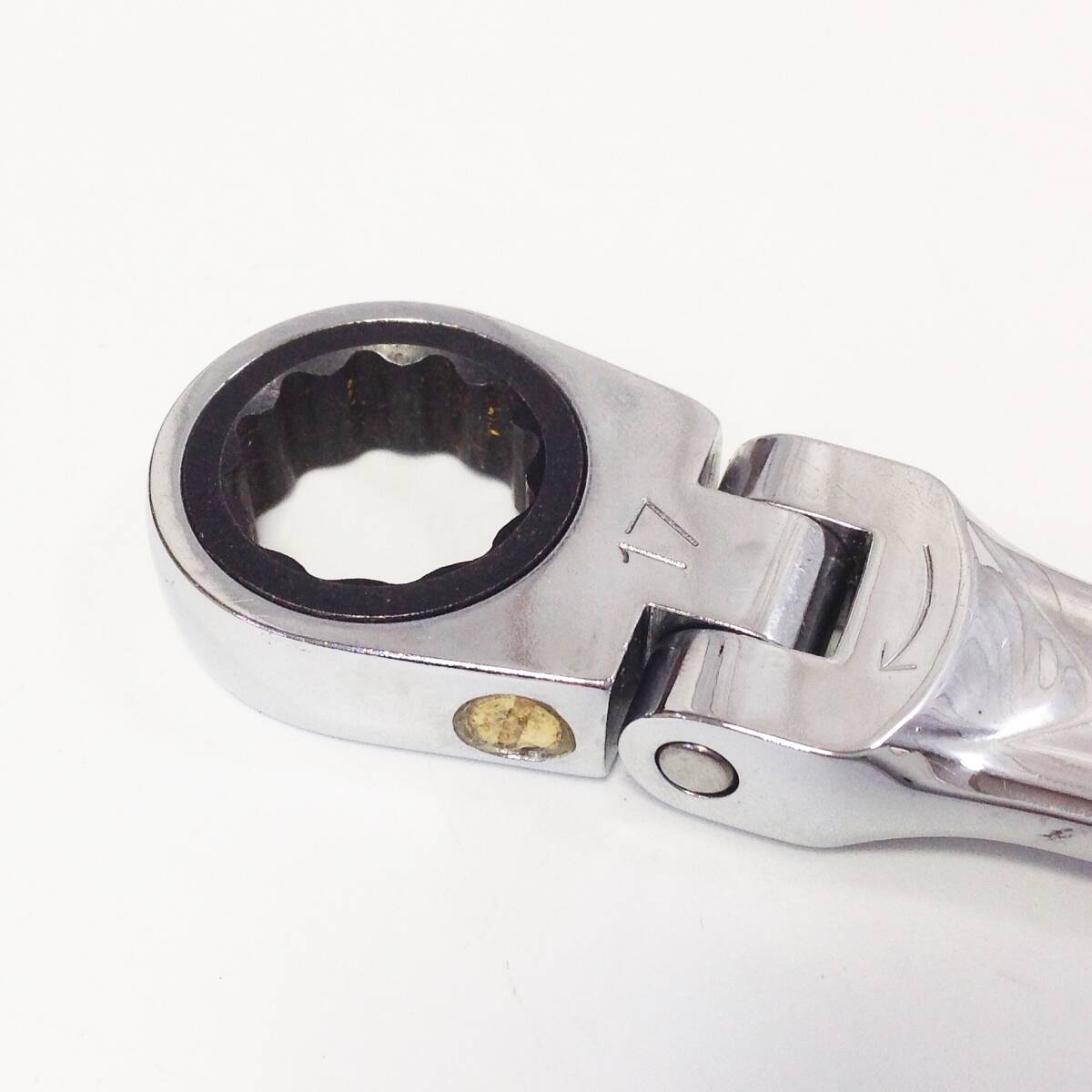 ●【RH-2720】中古品 KTC 京都機械工具 ラチェットめがねレンチ 両頭型首振りタイプ MR1-1719F 【レターパックプラス・送料全国600円可】_6