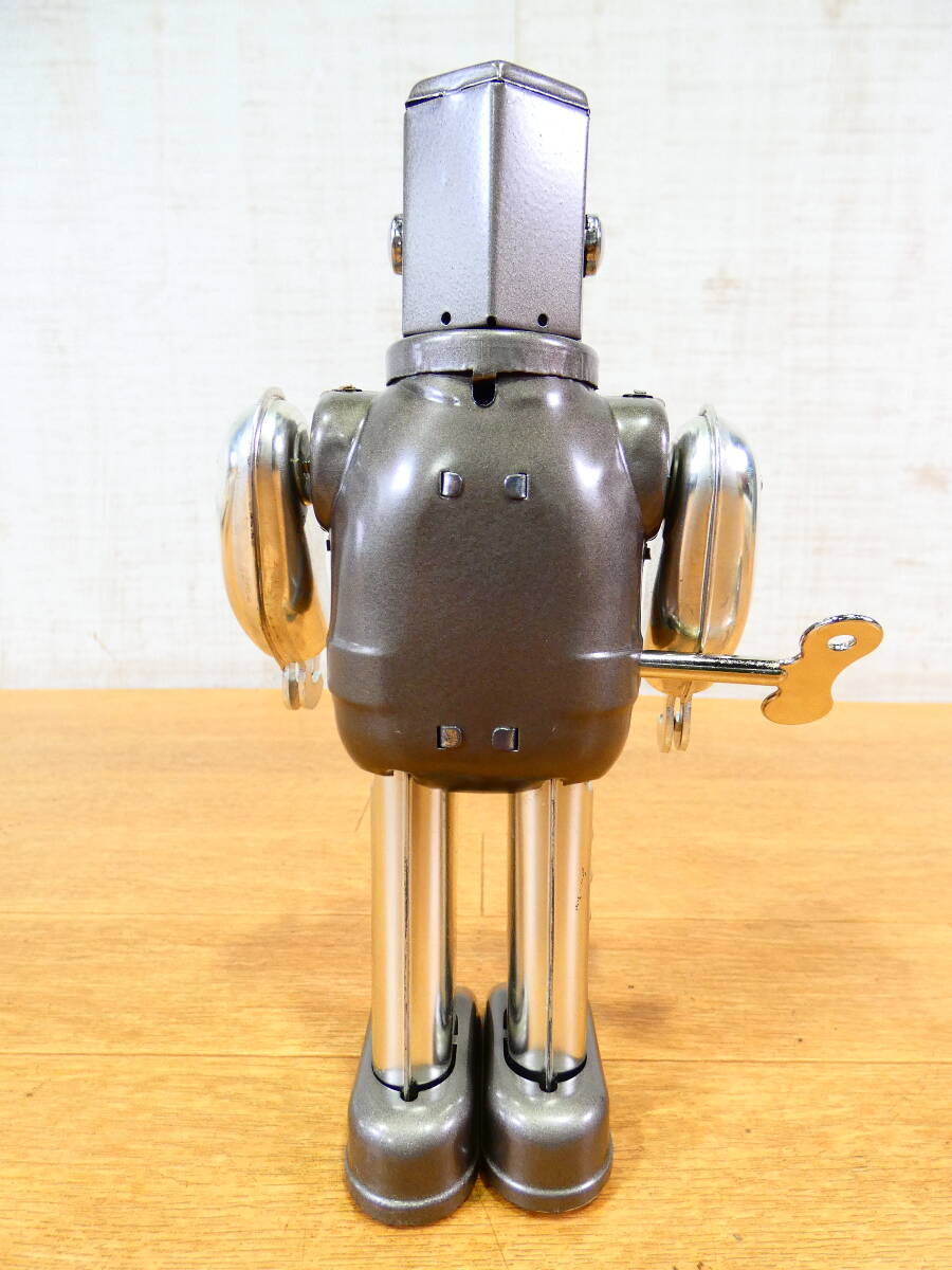 S)◎ブリキ屋 メタルハウス ゼンマイ式ブリキ玩具 六角ロボット