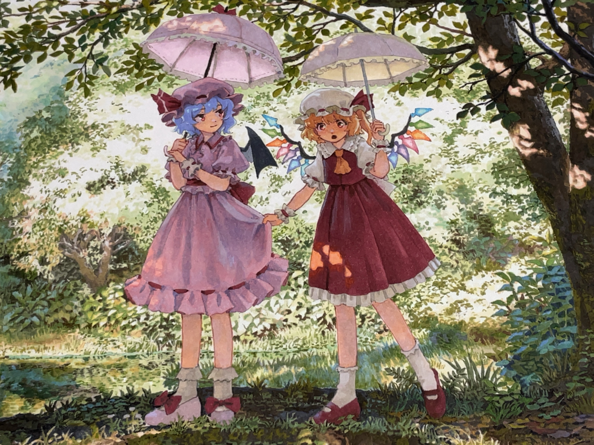 同人 東方 手描きイラスト 『レミリア・スカーレット』『フランドール
