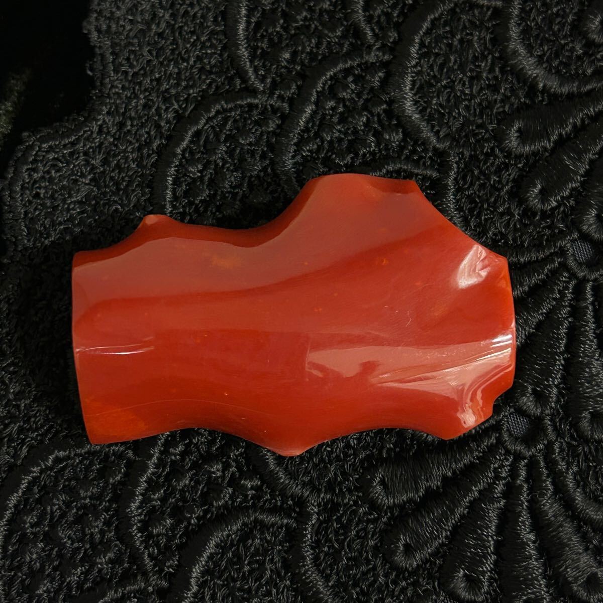 珊瑚 帯留 ブローチ ◇ 赤珊瑚 帯留め ブローチ 重量約34.48g 約5.5cm×約3.4cm ◇ 珊瑚