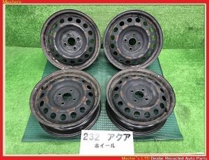 【送料無料】NHP10 アクア G 前期 純正 スチールホイール 15×5J 4穴-100 4本セット 鉄ホ