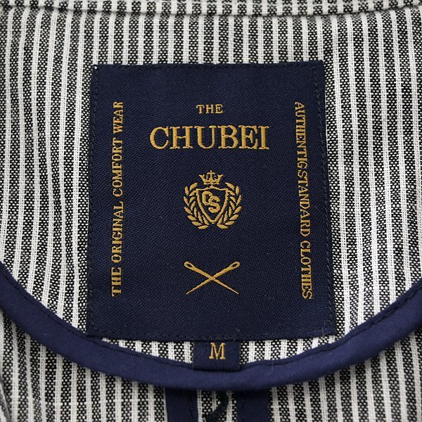 新品 チュウベイ 25SS 洗える コットン オックス ストライプ ジャケット M 黒 白 【CH1451082_79_M】 春夏 CHUBEI オックスフォード メンズ_10