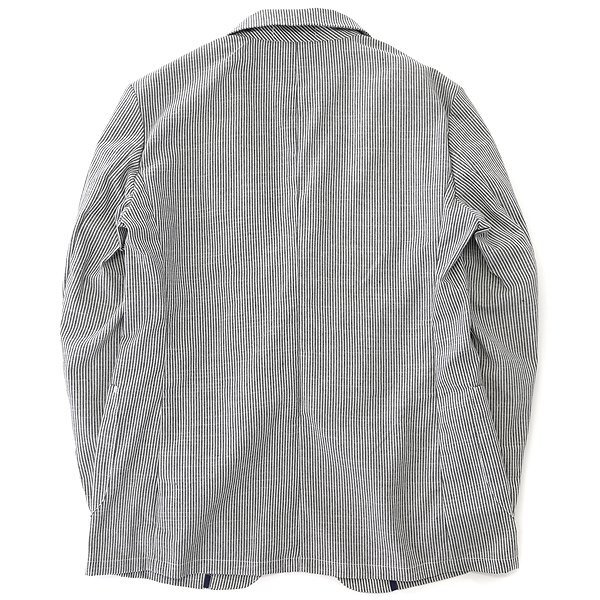 新品 チュウベイ 25SS 洗える コットン オックス ストライプ ジャケット M 黒 白 【CH1451082_79_M】 春夏 CHUBEI オックスフォード メンズ_2