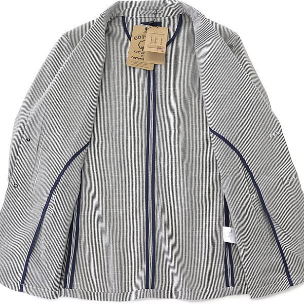 新品 チュウベイ 25SS 洗える コットン オックス ストライプ ジャケット M 黒 白 【CH1451082_79_M】 春夏 CHUBEI オックスフォード メンズ_3