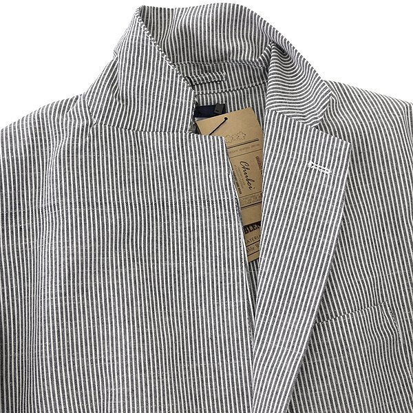 新品 チュウベイ 25SS 洗える コットン オックス ストライプ ジャケット M 黒 白 【CH1451082_79_M】 春夏 CHUBEI オックスフォード メンズ_5