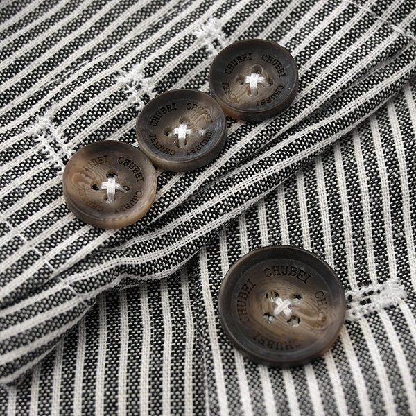 新品 チュウベイ 25SS 洗える コットン オックス ストライプ ジャケット M 黒 白 【CH1451082_79_M】 春夏 CHUBEI オックスフォード メンズ_7