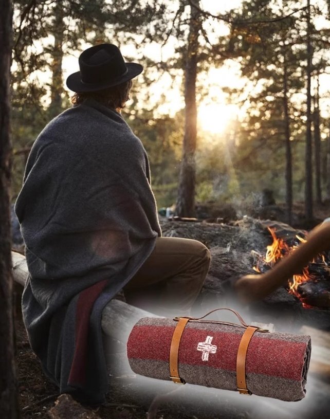 100%純羊毛布アウトドア毛布春キャンプ保温レトロスイス軍毛布携帯車テントキャンプ毛布_5