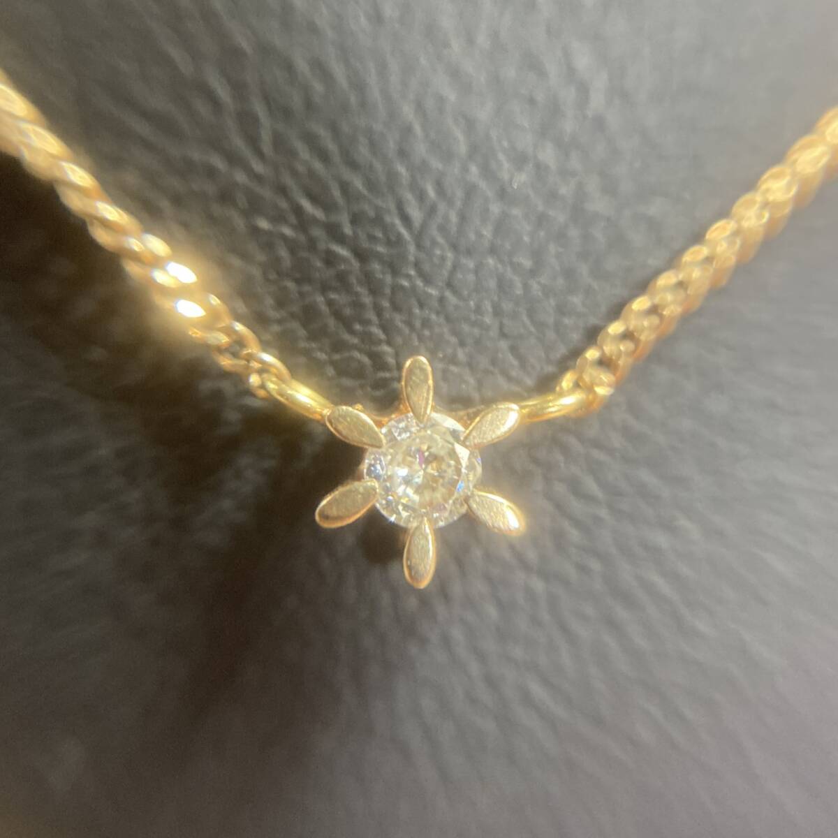 ☆ K10刻印/417刻印 10金 ゴールド トップス付きチェーンネックレス