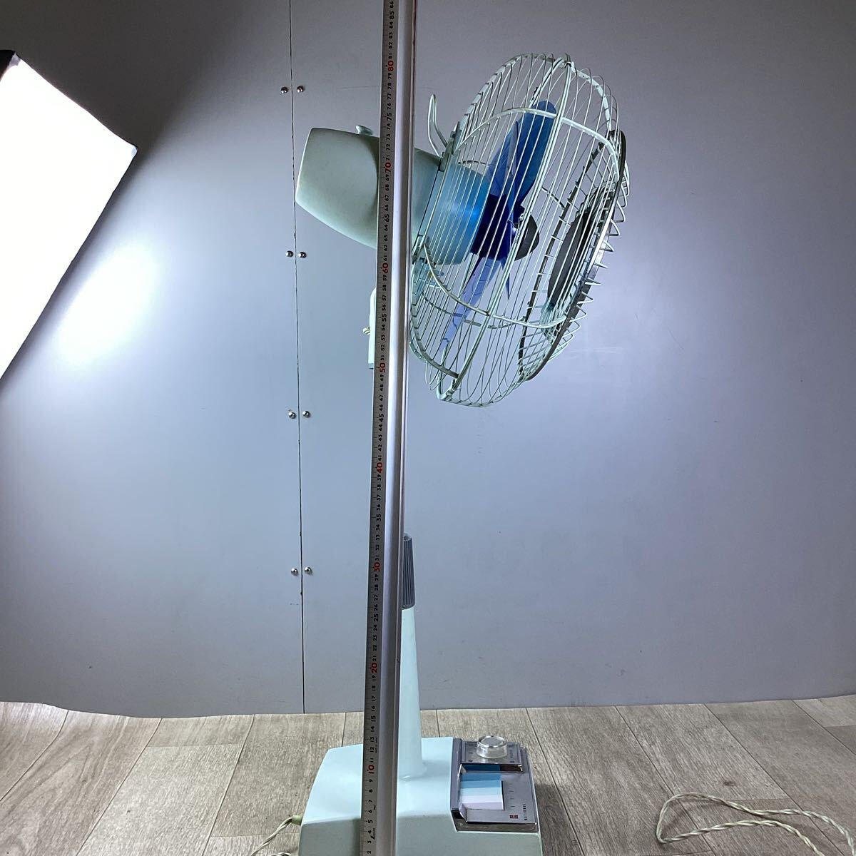 青い3枚羽根スタンド扇風機 Y6491 National ナショナル 扇風機 30HD 30cm 3枚羽根 青 箱付き 昭和