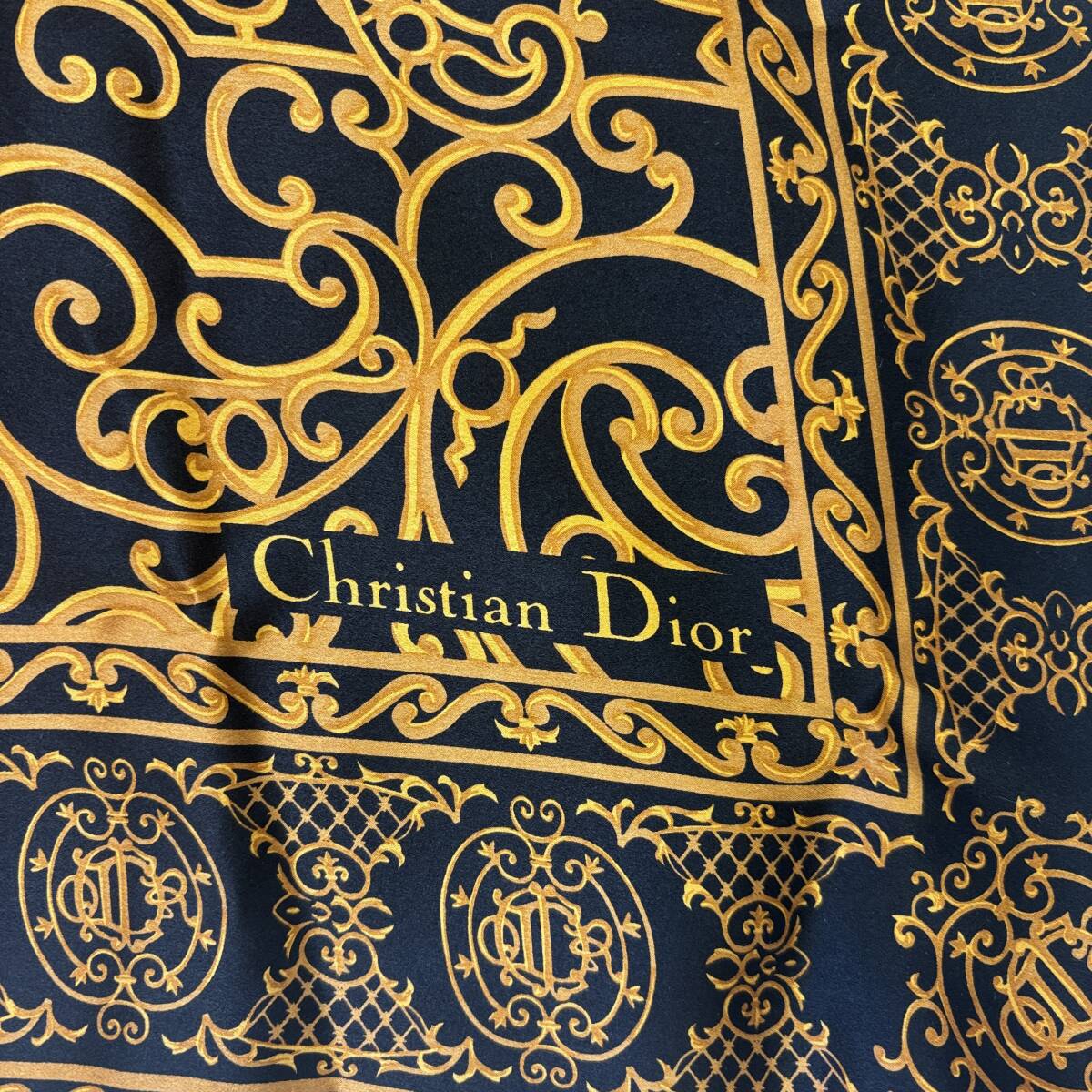 Christian Dior クリスチャンディオール 大判 スカーフ ブラック