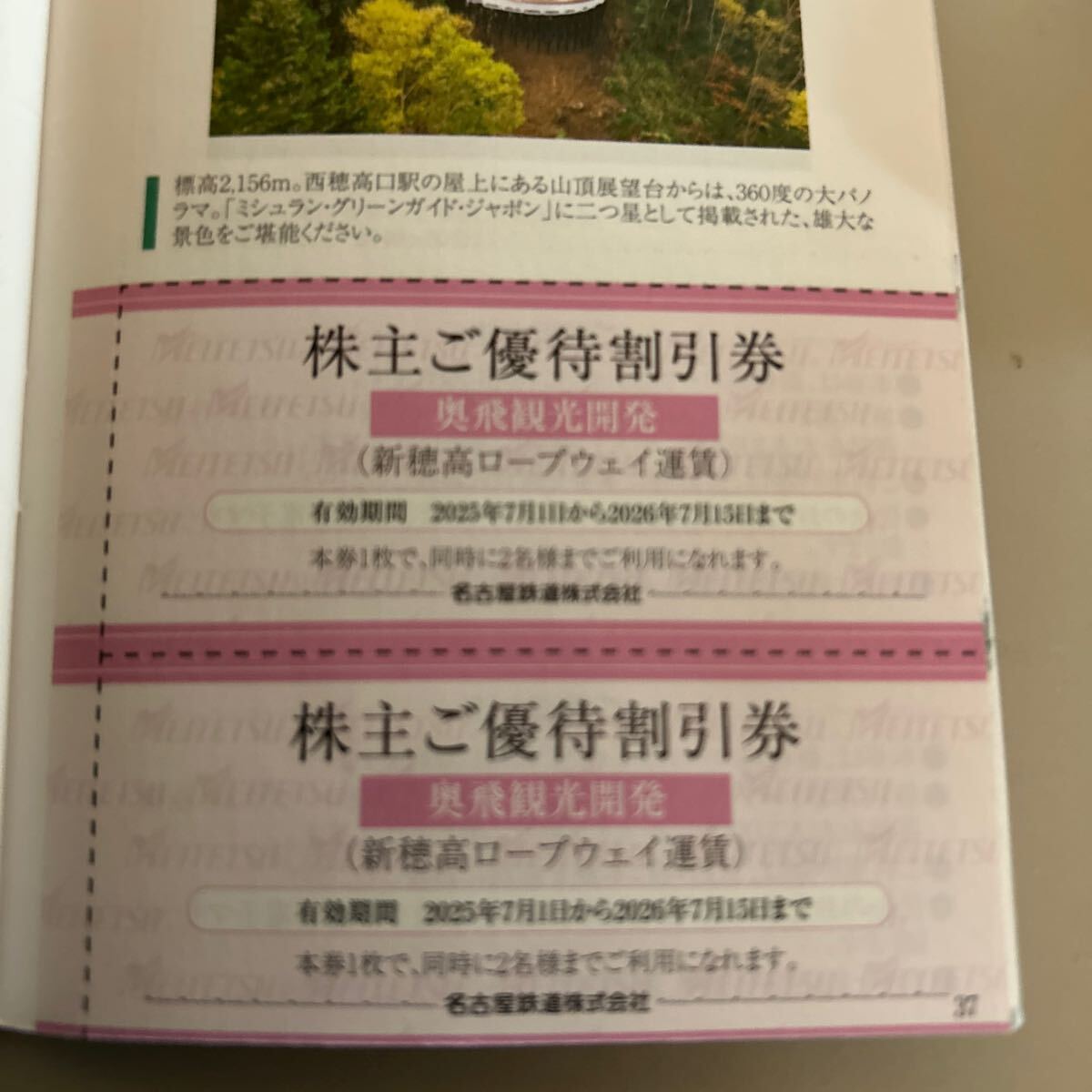 名鉄　株主優待　冊子　乗車証　リトルワールド除く　２６年７月_8