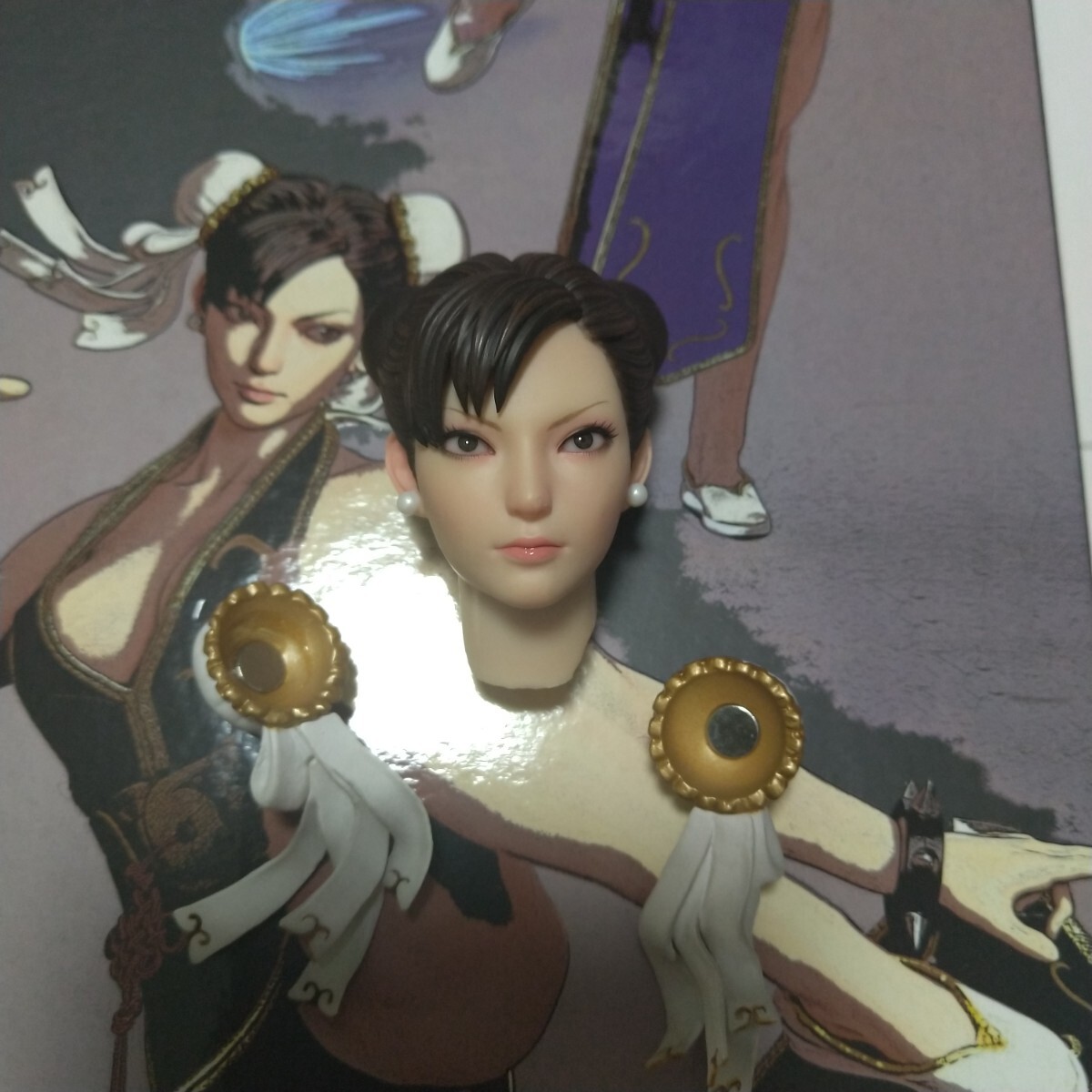 1/6 カスタムフィギュア　春麗　ストリートファイター　眼球可動ヘッド PLAY TOY CHUN-LI 眼球可動ヘッド 1/6 春麗 チュンリー 頭部
