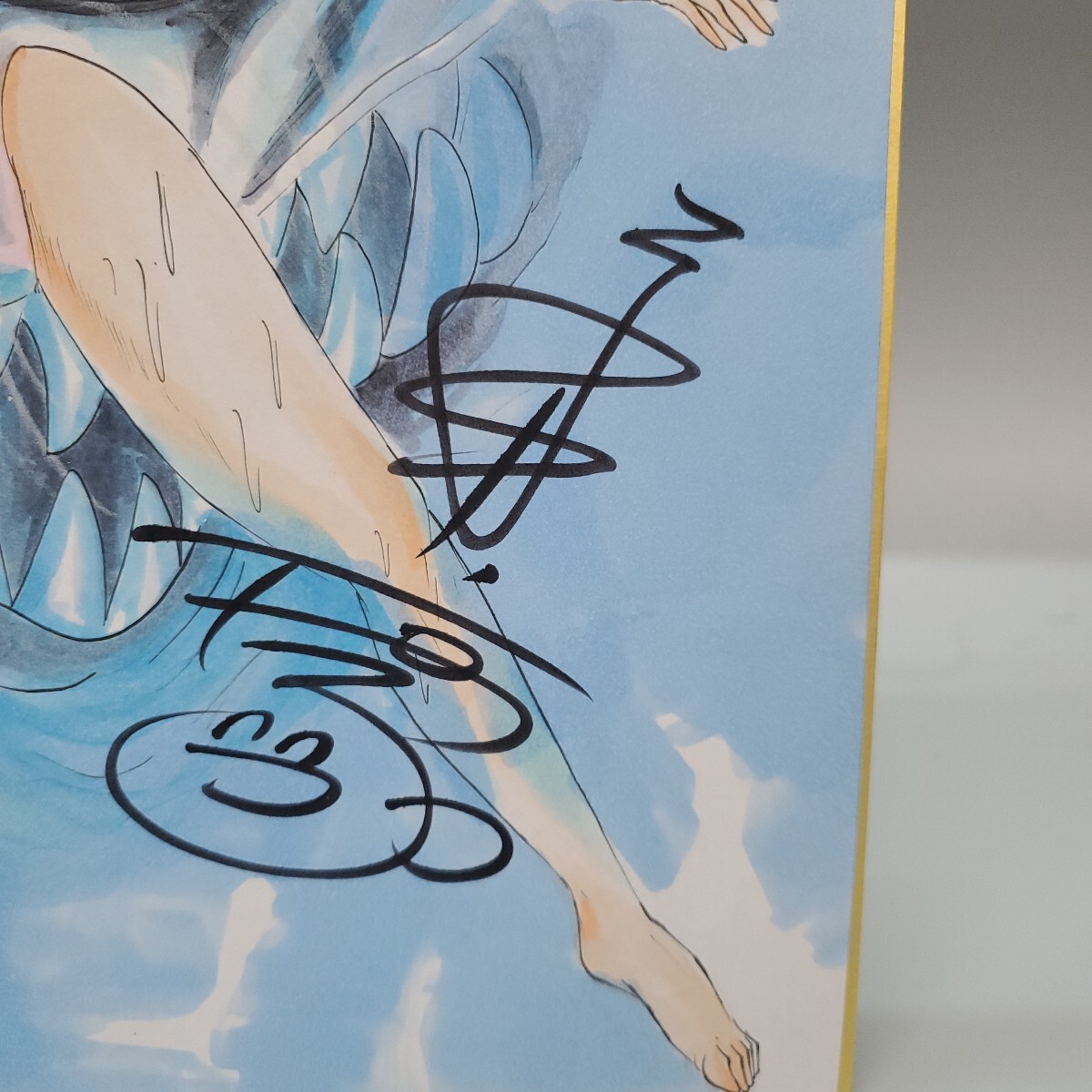 永井豪 デビルマンレディー カラー サイン 色紙 模写 (サイン、直筆画