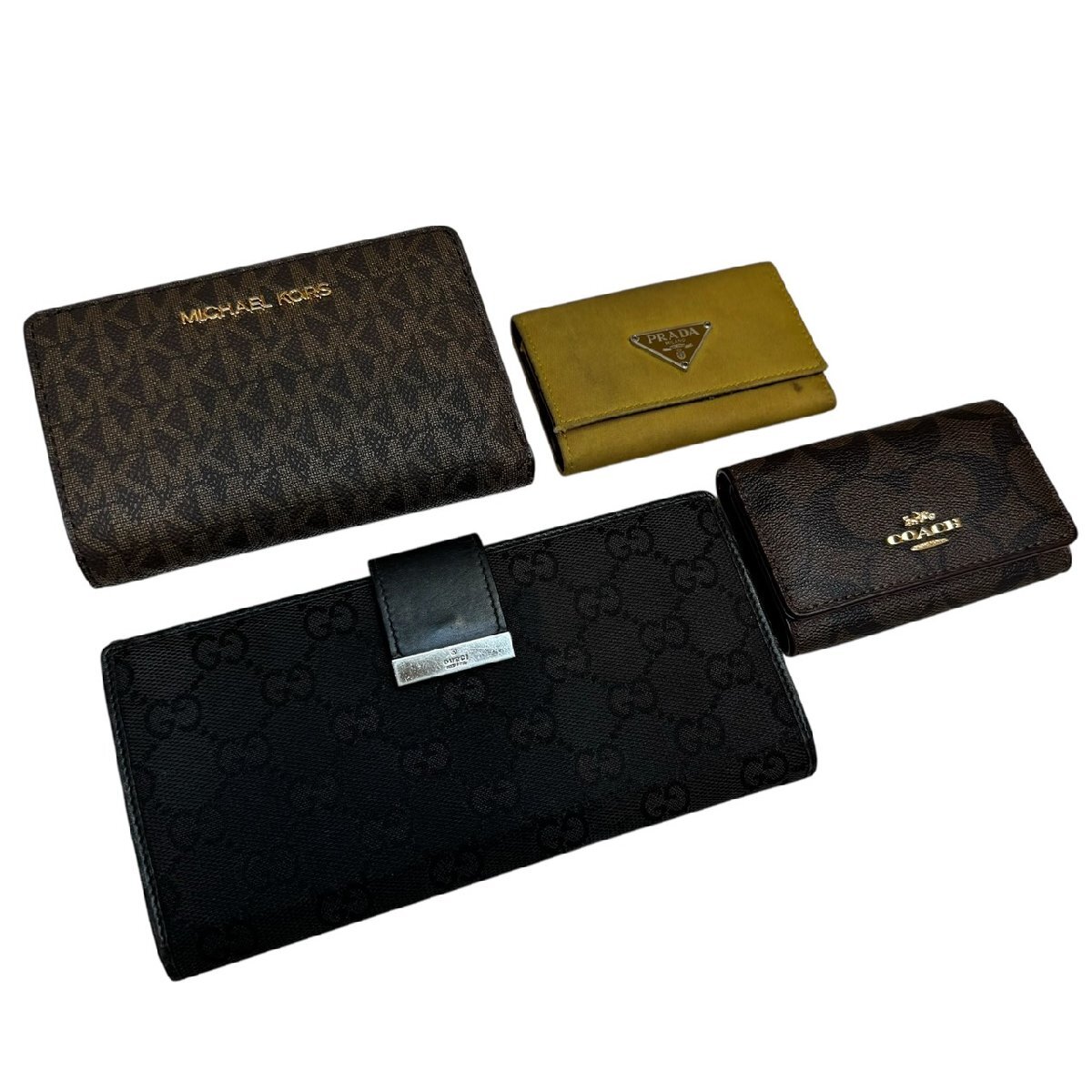 Coach バッグ PRADA Gucci 財布 セット GUCCI マイケルコース PRADA コーチ サイフ キーケース 4点まとめ