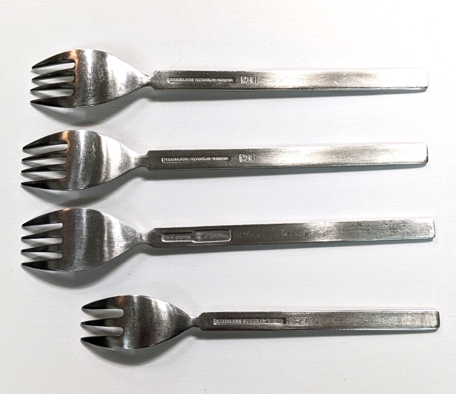 希少 JAL 日本航空　カトラリー　フォーク4本　マーシャン　　ステンレス製_2