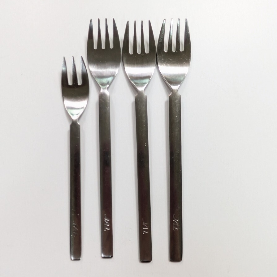 希少 JAL 日本航空　カトラリー　フォーク4本　マーシャン　　ステンレス製_8
