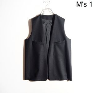 R4303P　▼lea boberg リアボバーグ▼　D.W.VEST ウール ベスト ブラック 1 オーバーサイ